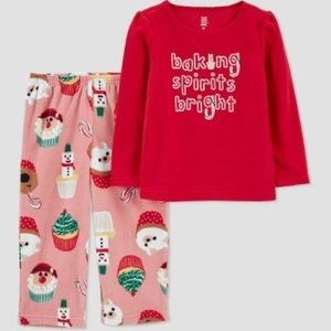 Carter's Just One You Toddler Girls' 2pc Christmas Cupcakes Pajama Set nwt